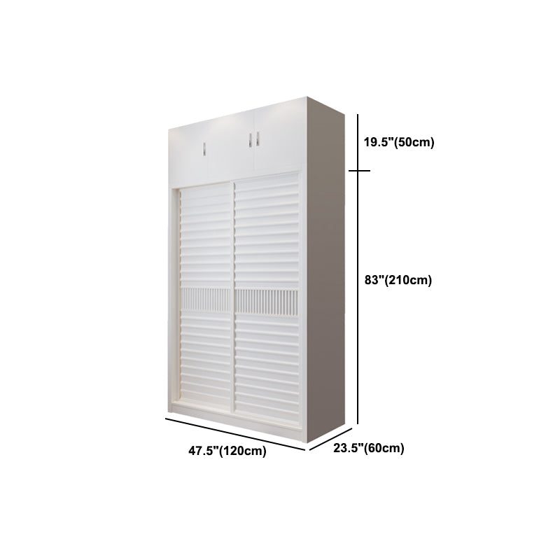 Modern White Wardrobe Armoire Wooden Wardrobe Cabinet with Shelves