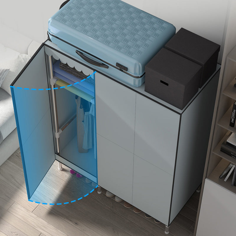 Metal Frame Wardrobe Cabinet Contemporary Style Wardrobe for Home