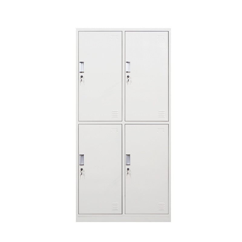 Metal Modern White Wardrobe for Home Matte Finish Cabinet with Hinged Door