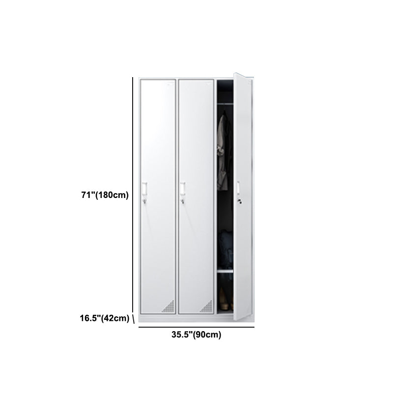 Metal Modern White Wardrobe for Home Matte Finish Cabinet with Hinged Door