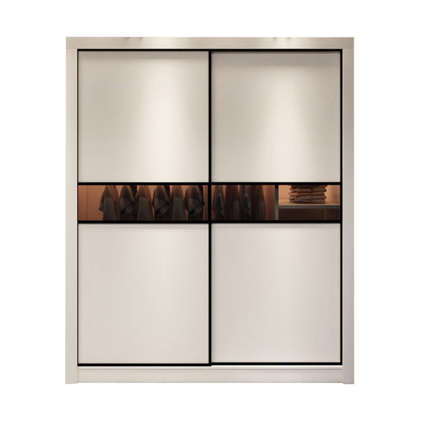 White Engineered Wood Wardrobe Closet Contemporary Wardrobe for Bedroom