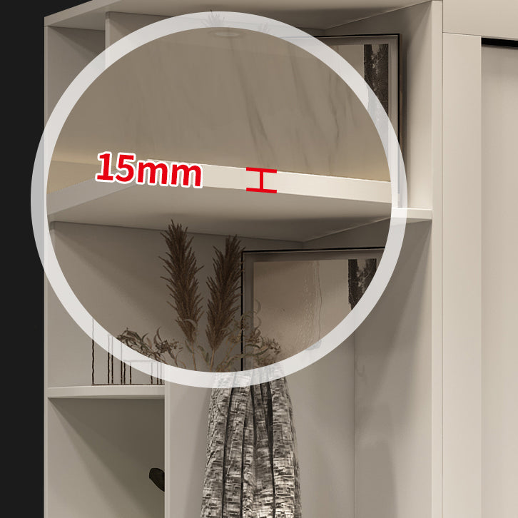 White Engineered Wood Wardrobe Closet Contemporary Wardrobe for Bedroom