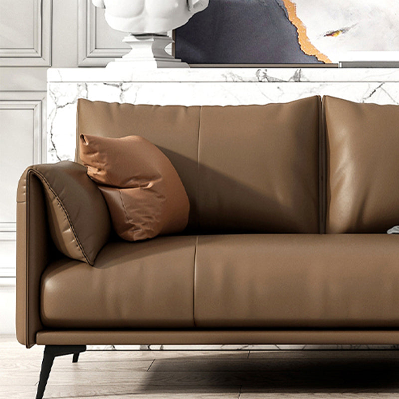 Contemporary Brown Cushions Standard Pillow Top Arm Stain Resistant Sofa