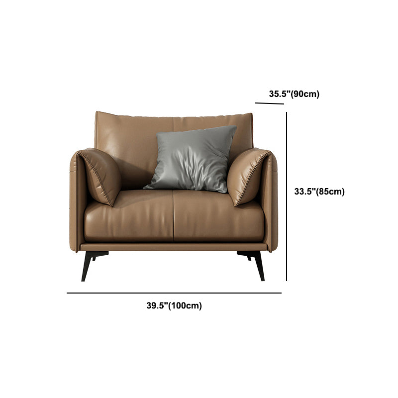 Contemporary Brown Cushions Standard Pillow Top Arm Stain Resistant Sofa