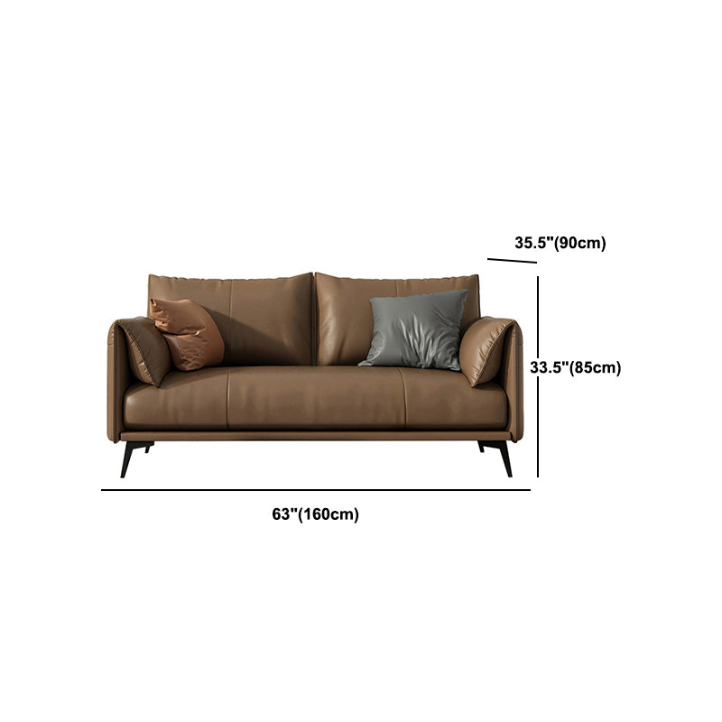 Contemporary Brown Cushions Standard Pillow Top Arm Stain Resistant Sofa