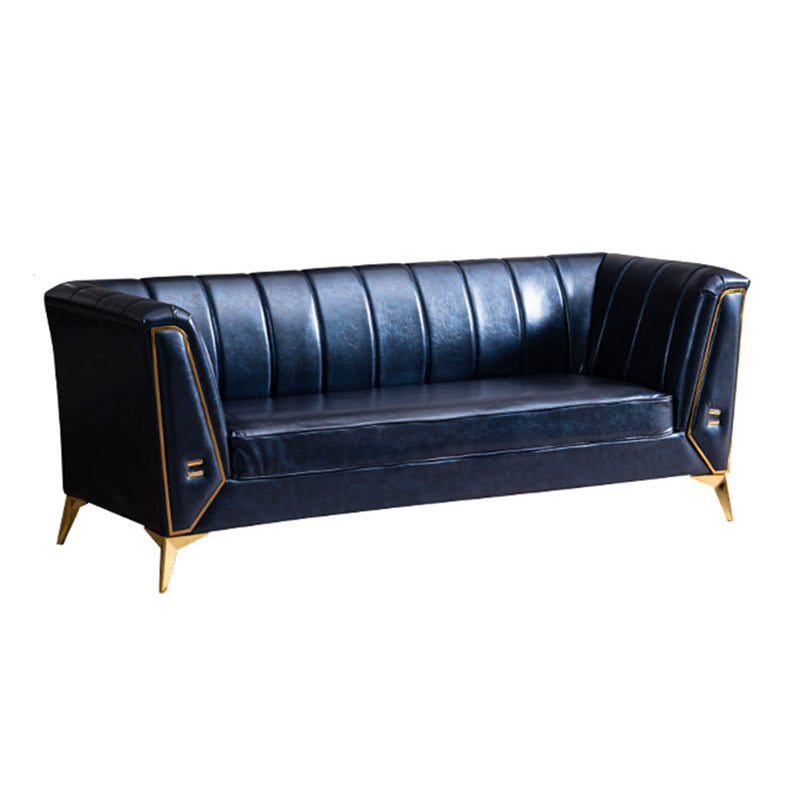 Contemporary Sewn Pillow Back Sofa with Tuxedo Arm for Apartment
