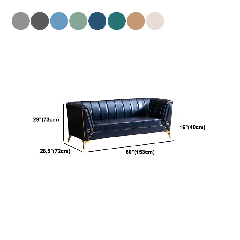 Contemporary Sewn Pillow Back Sofa with Tuxedo Arm for Apartment