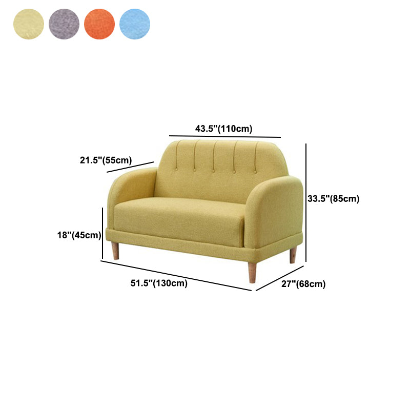 Stationary Fabric Living Room Square Arm Sewn Pillow Back Sofa