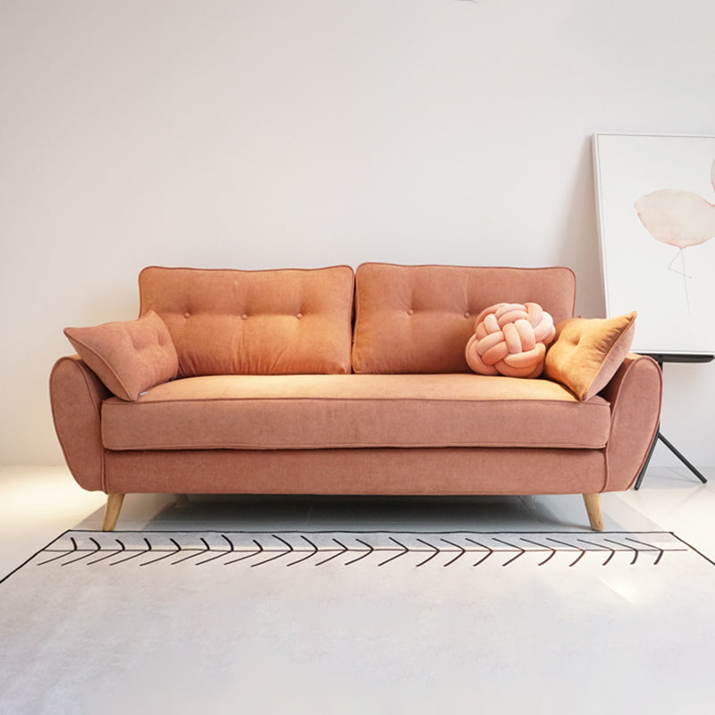 Contemporary Tufted Split-Back Standard Flared Arm Settee Sofa