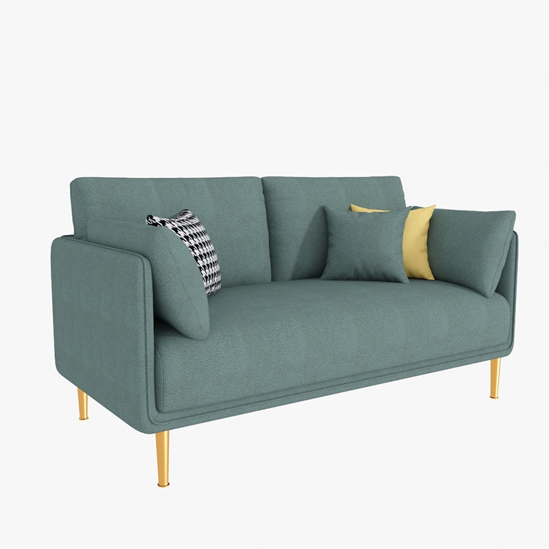 Glam Cushions Pillow Top Arm Faux Leather Stationary Sofa for Living Room