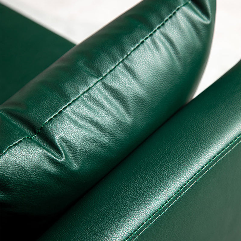 3 Seater 27.5"H Faux Leather Square Arm Sofa for Living Room