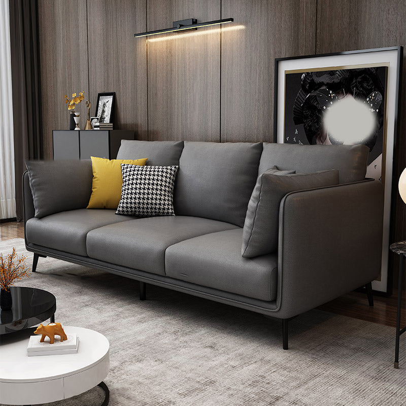 Glam Cushions Standard Pillow Top Arm 3-seater Faux Leather Sofa