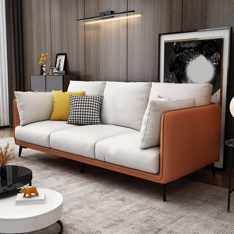 Glam Cushions Standard Pillow Top Arm 3-seater Faux Leather Sofa