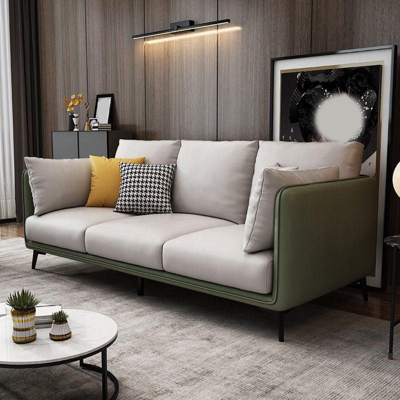Glam Cushions Standard Pillow Top Arm 3-seater Faux Leather Sofa