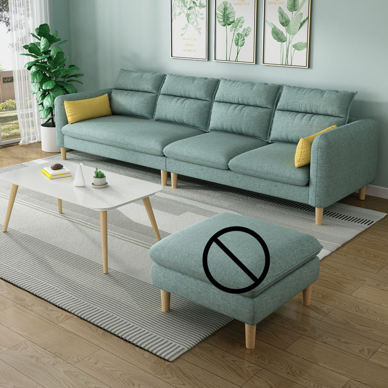 3/4 Seater 27.5"H Linen Solid Color Square Arm Sofa for Living Room