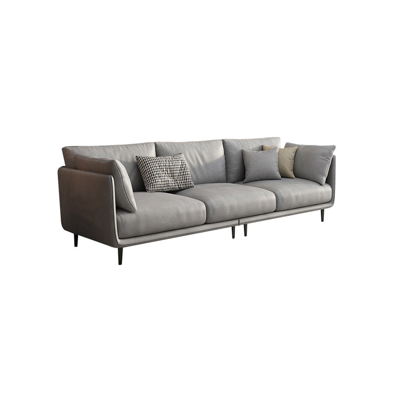 Faux Leather Contemporary Square Sofa Stain Resistant Standard Sofa for Living Room
