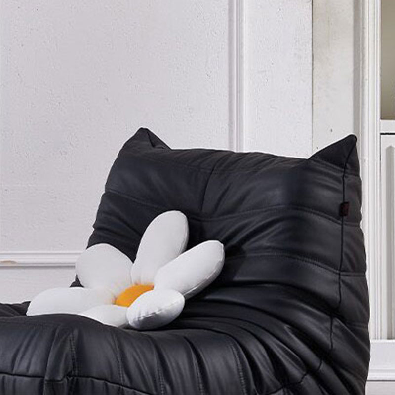 Upholstered Armless Chair Scandinavian Biscuit Back Accent Chair