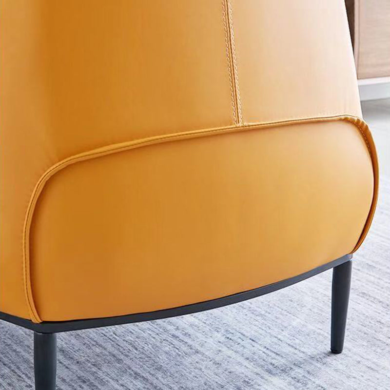Faux Leather Barrel Accent Chair with Tight Back, 35.43" W √ó 33.86" L √ó 29.92" H