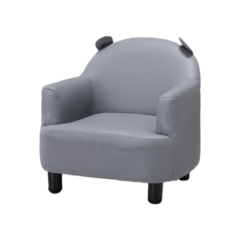 20.08"L x 20.47"W x 21.26"H Faux Leather Barrel Chair,Modern Sloped Arms Chair