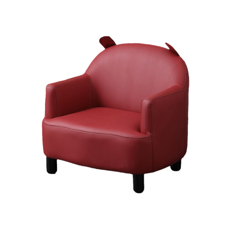 20.08"L x 20.47"W x 21.26"H Faux Leather Barrel Chair,Modern Sloped Arms Chair