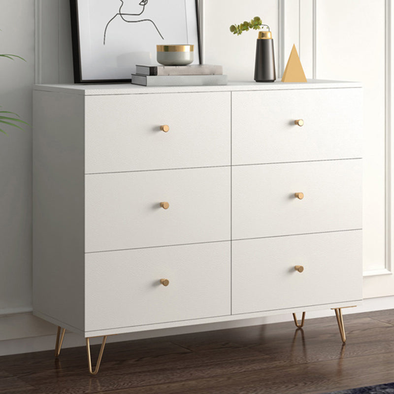 Modern Accent Chest Rectangle Accent Cabinet with Drawers in White