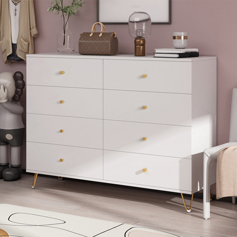 Modern Accent Chest Rectangle Accent Cabinet with Drawers in White