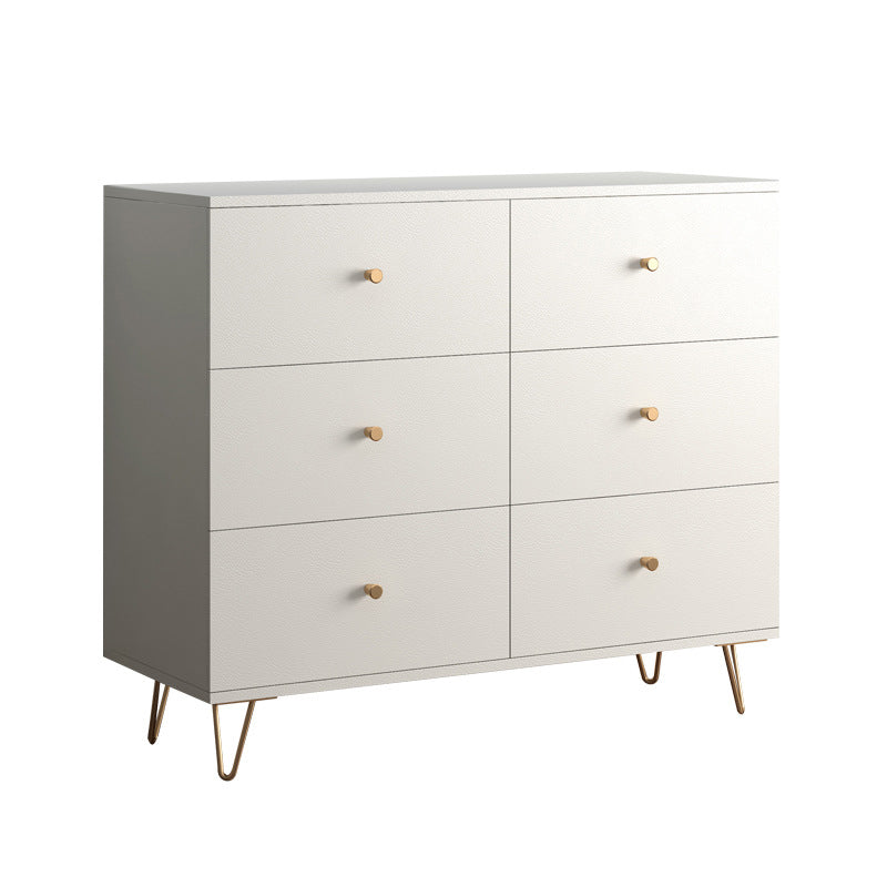Modern Accent Chest Rectangle Accent Cabinet with Drawers in White