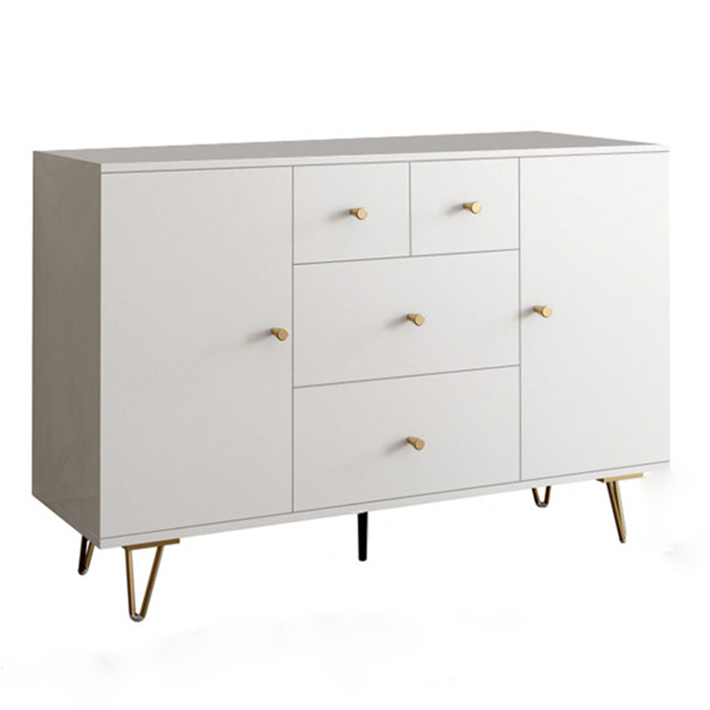 Modern Accent Chest Rectangle Accent Cabinet with Drawers in White