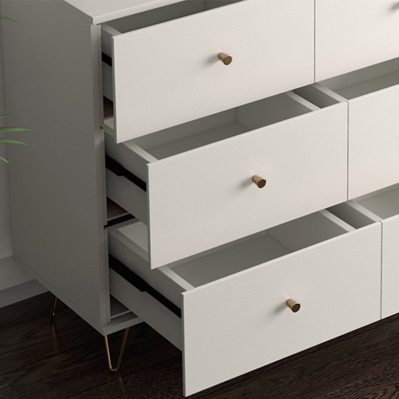 Modern Accent Chest Rectangle Accent Cabinet with Drawers in White