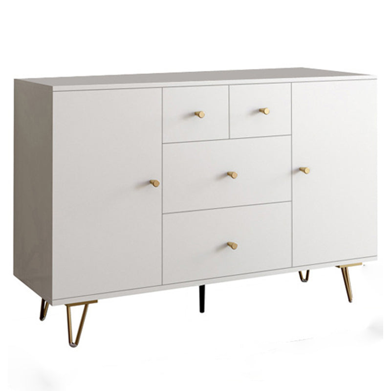 Modern Accent Chest Rectangle Accent Cabinet with Drawers in White