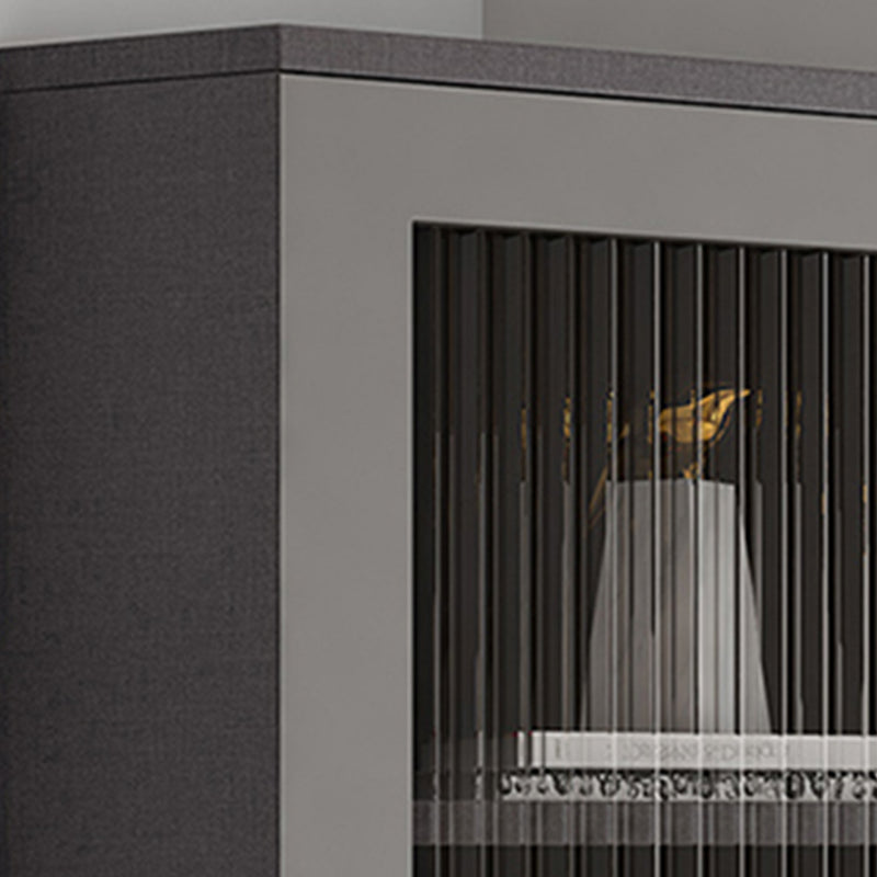 Contemporary Storage Cabinet with Shelf and Glass Doors Triangle Cabinet
