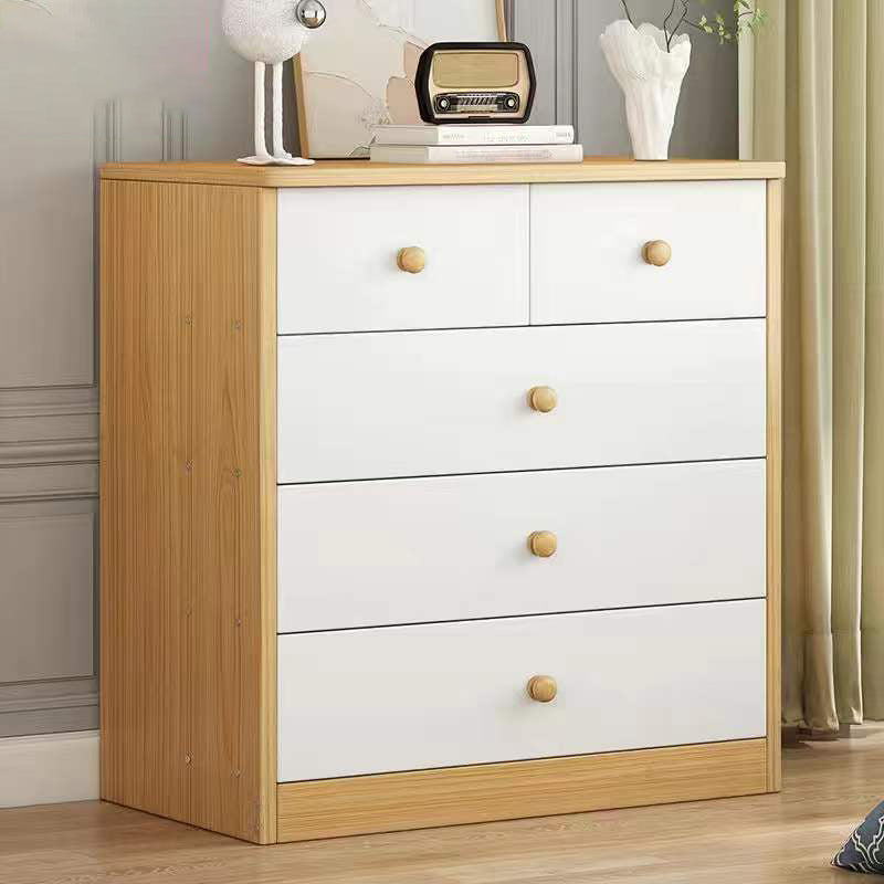 Wood Accent Chest with Drawers 12.59" Wide Modern Standard Accent Chest