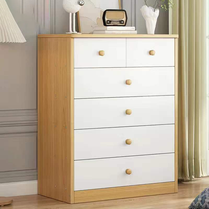Wood Accent Chest with Drawers 12.59" Wide Modern Standard Accent Chest