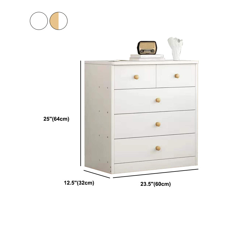 Wood Accent Chest with Drawers 12.59" Wide Modern Standard Accent Chest