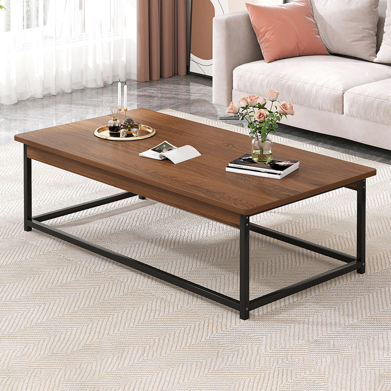 Frame Base Rectangular Modern Style Wood Table Metal Bottom Frame Coffee Table
