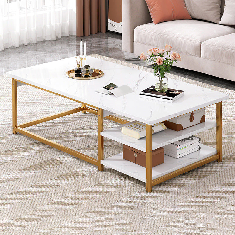 Frame Base Rectangular Modern Style Wood Table Metal Bottom Frame Coffee Table