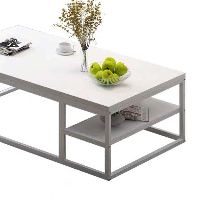 Frame Base Rectangular Modern Style Wood Table Metal Bottom Frame Coffee Table