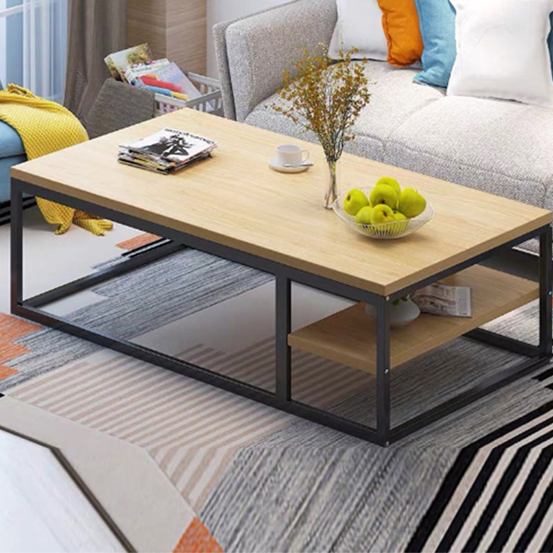 Frame Base Rectangular Modern Style Wood Table Metal Bottom Frame Coffee Table