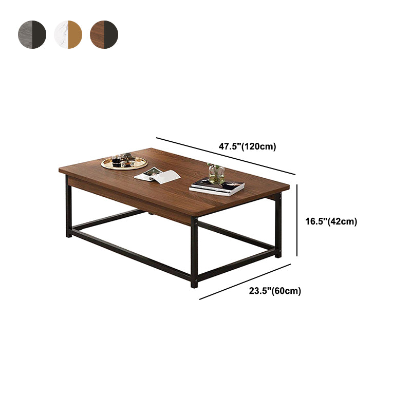 Frame Base Rectangular Modern Style Wood Table Metal Bottom Frame Coffee Table