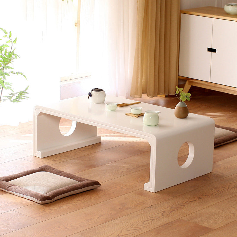 Rectangle Solid Wood Coffee Table with Sled Base Cocktail Table