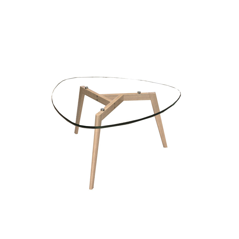 Modern 3 Legs Glass Coffee Table Triangle Coffee Table for Living Room