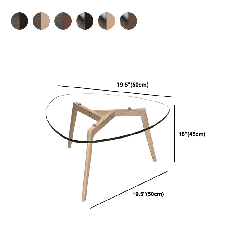 Modern 3 Legs Glass Coffee Table Triangle Coffee Table for Living Room