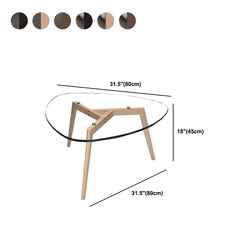 Modern 3 Legs Glass Coffee Table Triangle Coffee Table for Living Room