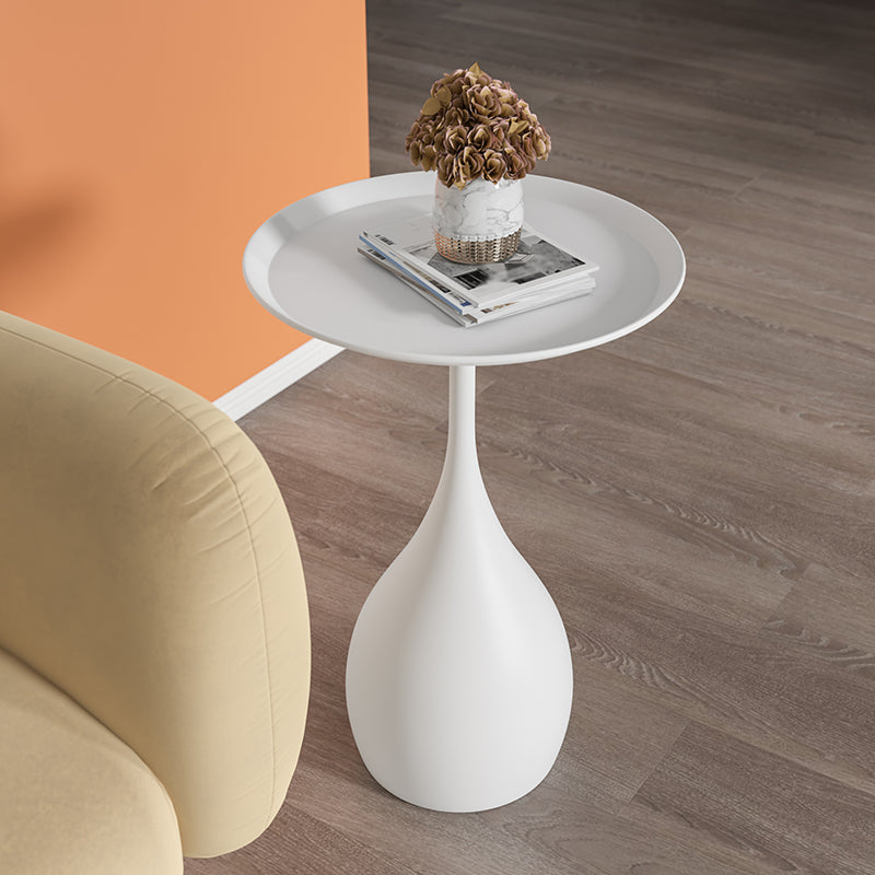 Round Metal Pedestal Side Table Mid-Century 23.6" Tall Corner Table