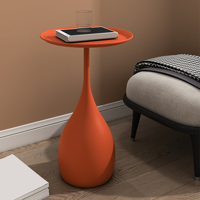 Round Metal Pedestal Side Table Mid-Century 23.6" Tall Corner Table