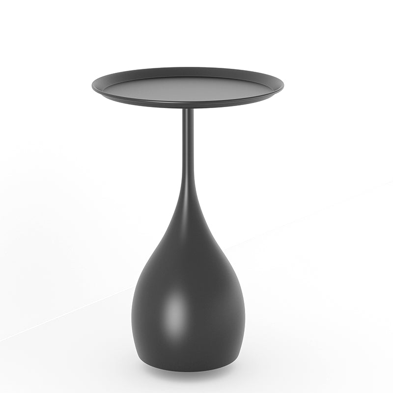 Round Metal Pedestal Side Table Mid-Century 23.6" Tall Corner Table