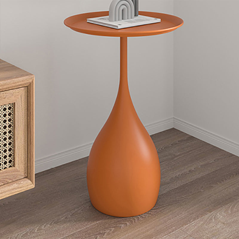 Round Metal Pedestal Side Table Mid-Century 23.6" Tall Corner Table