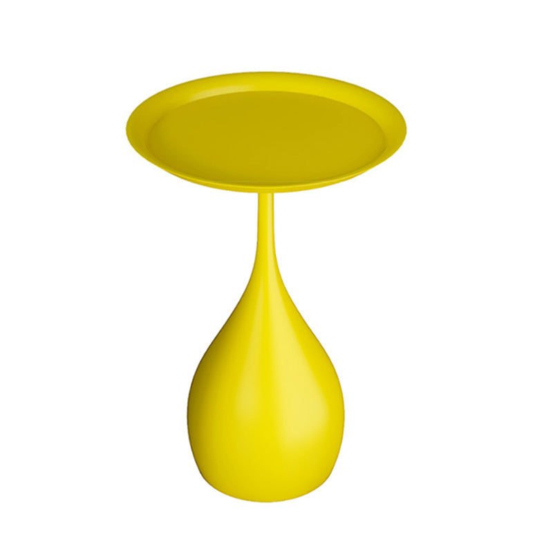 Round Metal Pedestal Side Table Mid-Century 23.6" Tall Corner Table