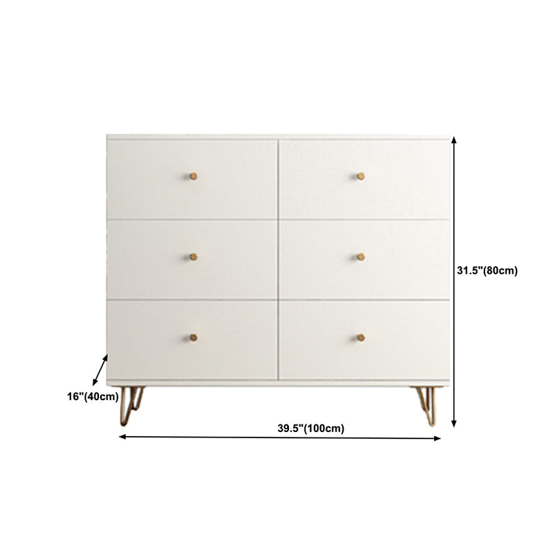Modern Accent Chest Rectangle Accent Cabinet with Drawers in White