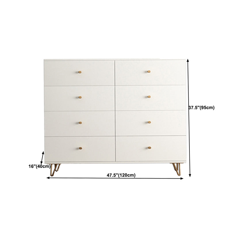 Modern Accent Chest Rectangle Accent Cabinet with Drawers in White